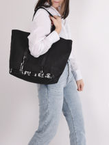 Handtas L Le Cabas Pailletten Vanessa bruno Zwart cabas 1V40315-vue-porte